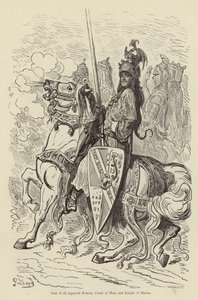 Zuletzt erschien Roland, Graf von Mans und Ritter von Blaives von Gustave after Dore